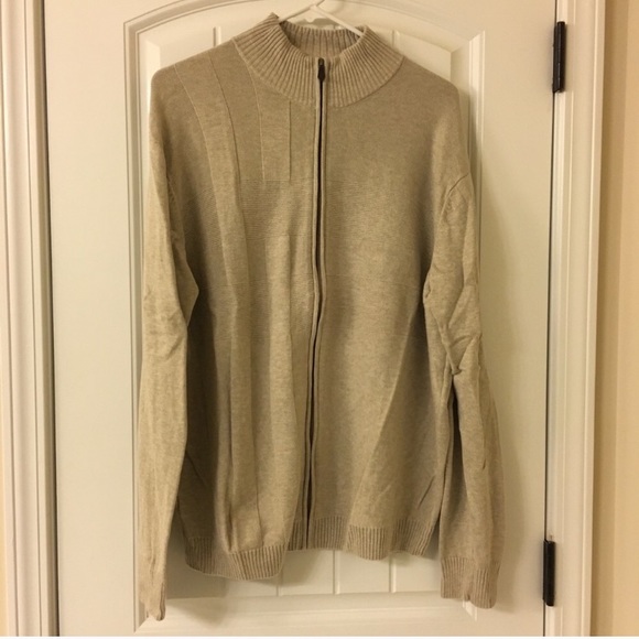 Perry Ellis Other - Perry Ellis XL Tan Zip Up Men’s Sweater